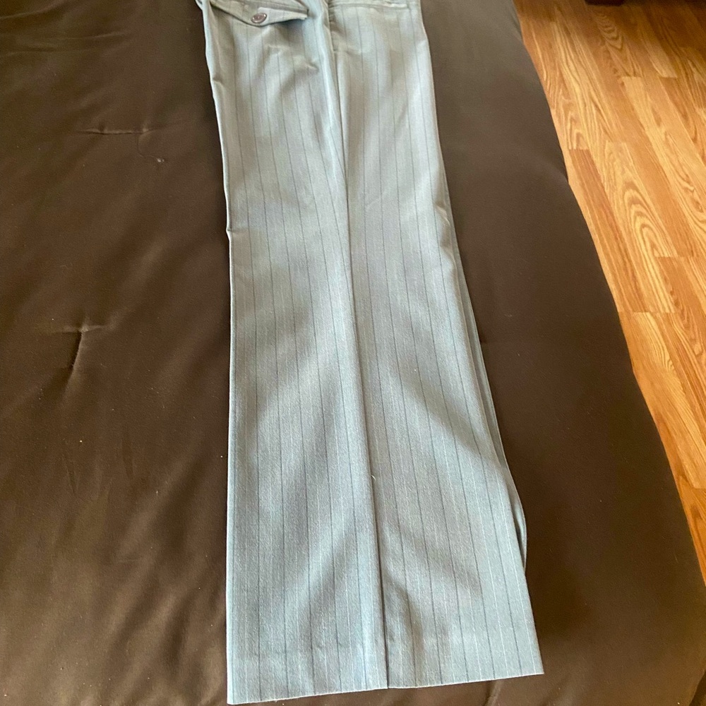 Ladies trousers soft gray pinstripe